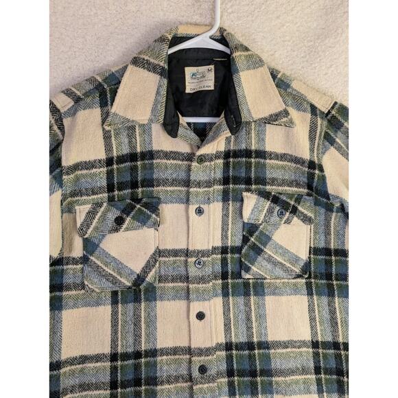 Vintage Kmart Flannel Shacket Mens Medium Buffalo Plaid 80s Western Button READ - Picture 8 of 16